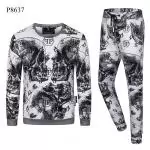 survetements ensemble jogging philipp plein noir double skull